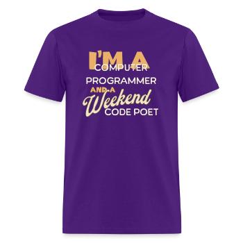 I'm a Computer Programmer and a Weekend Code Poet - Men's T-Shirt - purple - Front - Jose (178cm)