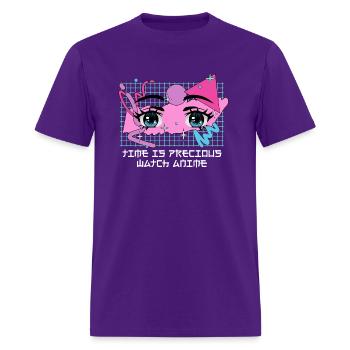 Time Is Precious Watch Anime Kawaii Japanese Cute - Men's T-Shirt - purple - Front - Jose (178cm)