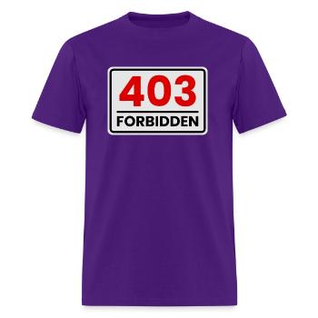 403 Forbidden in Red, Black and Greyish white - Men's T-Shirt - purple - Front - Jose (178cm)