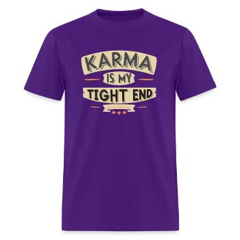 Karma is My Tight End Costume T-Shirt - Men's T-Shirt - purple - Front - Jose (178cm)