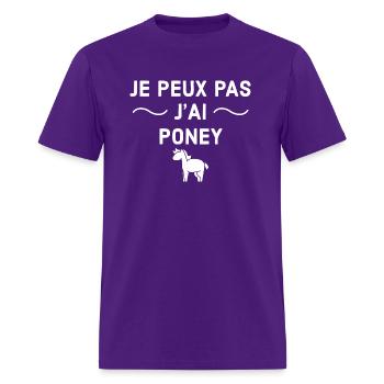 Je Peux Pas J'ai Poney Équitation - Men's T-Shirt - purple - Front - Jose (178cm)