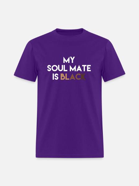 My Soulmate Is Black - Men's T-Shirt - purple