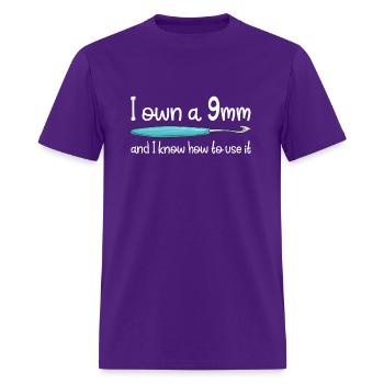 Crocheting Pattern Yarn Ergonomic Crochet Hook - Men's T-Shirt - purple - Front - Jose (178cm)