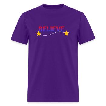 Believe Stars Gradient - Men's T-Shirt - purple - Front - Jose (178cm)