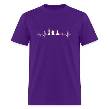 Chess Lover Chess Piece Heartbeat - Men's T-Shirt - purple - Front - Jose (178cm)