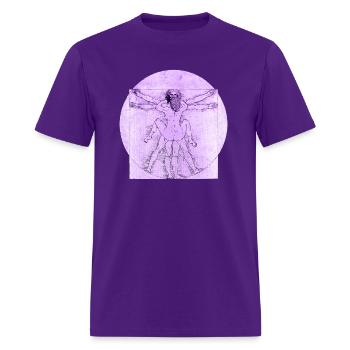 Vitruvian Couple Purple - Men's T-Shirt - purple - Front - Jose (178cm)