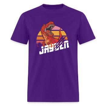 JAYDEN - Lovely boy name with T-REX dino - Men's T-Shirt - purple - Front - Jose (178cm)