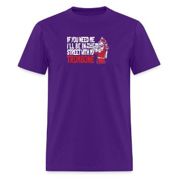 Trombone Trombonist Brass Instrument - Men's T-Shirt - purple - Front - Jose (178cm)