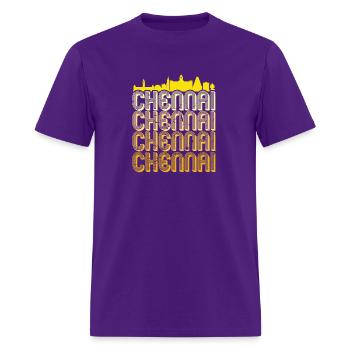 Madras Chennai Yellow Vintage Tamil Design - Men's T-Shirt - purple - Front - Jose (178cm)