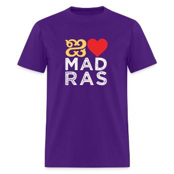 I love Madras Chennai Tamil Language Quote - Men's T-Shirt - purple - Front - Jose (178cm)