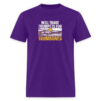 Trombone Trombonist Brass Instrument - Men's T-Shirt - purple - Front - Jose (178cm)