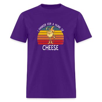 Funny Retro Vintage I Hanker For A Hunk Of Cheese - Men's T-Shirt - purple - Front - Jose (178cm)