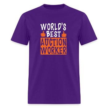 World's Best Auction Worker Funny Job Title - Men's T-Shirt - purple - Front - Jose (178cm)