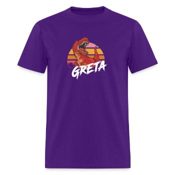 GRETA - Schöner Mädchen Name mit T-REX Dino - Men's T-Shirt - purple - Front - Jose (178cm)