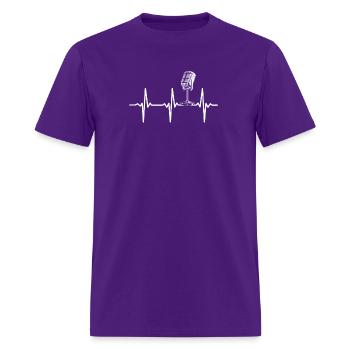 Podcasting Podcast Mic Podcast Heartbeat - Men's T-Shirt - purple - Front - Jose (178cm)