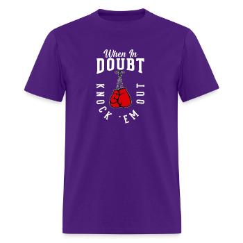 When In Doubt Knock 'em Out Boxing KO Fighting - Men's T-Shirt - purple - Front - Jose (178cm)