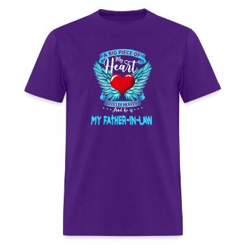 A Big Piece Of My Heart Lives In Heaven My Father - Men's T-Shirt - purple - Front - Jose (178cm)