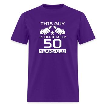 This Guy Is 50 50Th - Men's T-Shirt - purple - Front - Jose (178cm)