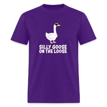 Silly Goose On The Loose - Men's T-Shirt - purple - Front - Jose (178cm)