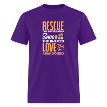 Rescue The Mistreated Save The Injured Love - Men's T-Shirt - purple - Front - Jose (178cm)