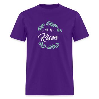 Religion He Is Risen Resurrection Jesus - Men's T-Shirt - purple - Front - Jose (178cm)