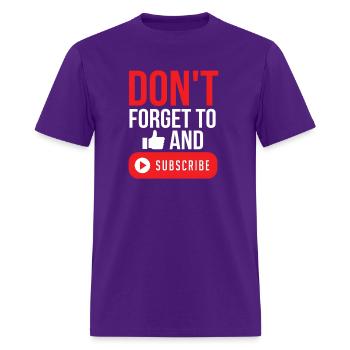 Don'T Forget To Like And Subscribe Blog - Men's T-Shirt - purple - Front - Jose (178cm)