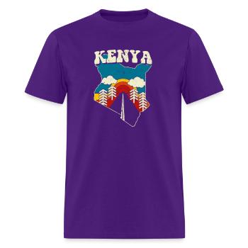 Kenya Vintage Kenyan Cory Rainbow Retro 70S - Men's T-Shirt - purple - Front - Jose (178cm)