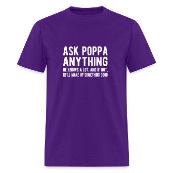Funny Poppa Grandpa Fathers Day Gift Poppa Dad - Men's T-Shirt - purple - Front - Jose (178cm)