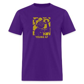 Young AF - I feel young therefore I am Young - Men's T-Shirt - purple - Front - Jose (178cm)