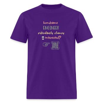 Handsome Engineer & Ridiculously Clumsy T-Shirt | - Men's T-Shirt - purple - Front - Jose (178cm)