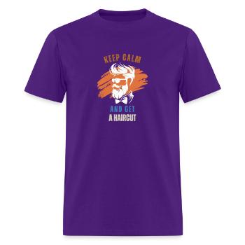 Keep calm and get a haircut - Men's T-Shirt - purple - Front - Jose (178cm)