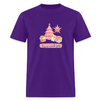Love and joy - Men's T-Shirt - purple - Front - Jose (178cm)