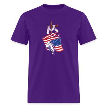 God Who Gave Us Life Gave Us Liberty 01 - Men's T-Shirt - purple - Front - Jose (178cm)