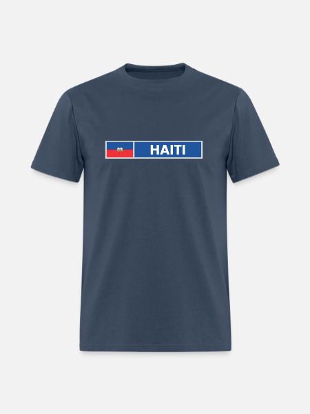 Haiti Flag - Men's T-Shirt - blue dusk