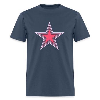 Pink Outline Star - Men's T-Shirt -  blue dusk - Front - Jose (178cm)