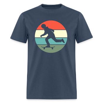 Longboard Skateboard Retro Design Longboarding - Men's T-Shirt -  blue dusk - Front - Jose (178cm)