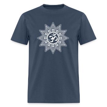 Ohm Blossom Fractal Yoga - Men's T-Shirt -  blue dusk - Front - Jose (178cm)