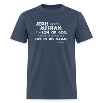 John 2031 Wild Vbs Jesus Messiah Memory Verse - Men's T-Shirt -  blue dusk - Front - Jose (178cm)