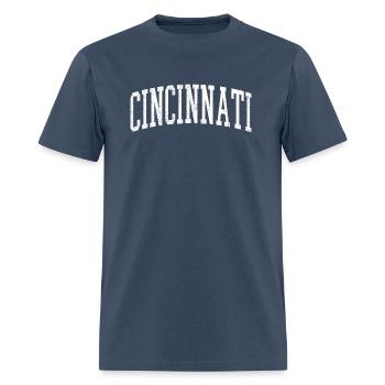 Varsity Distressed - Men's T-Shirt -  blue dusk - Front - Jose (178cm)