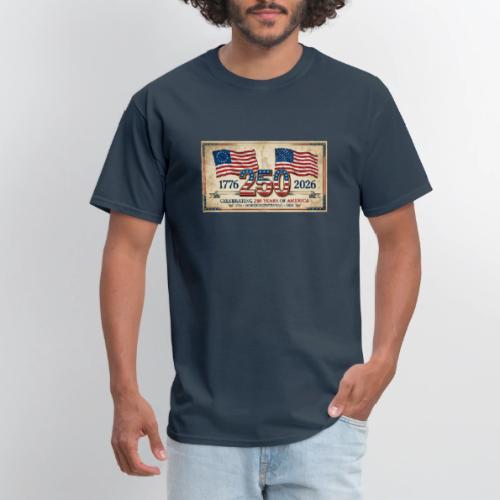 USA 250th Anniversary Flags Emblem - Men's T-Shirt