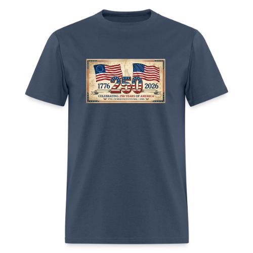 USA 250th Anniversary Flags Emblem - Men's T-Shirt