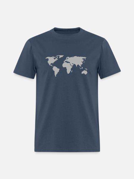 World Map - Men's T-Shirt - blue dusk