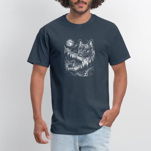 Vintage French Bulldog Moon Howling Tee - Men's T-Shirt