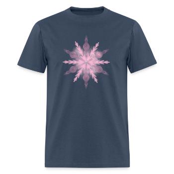 Pink snowflake - Men's T-Shirt -  blue dusk - Front - Jose (178cm)