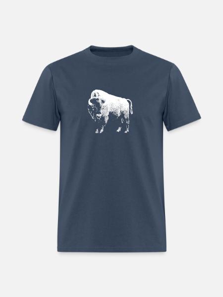 Bison American Bison - Men's T-Shirt -  blue dusk