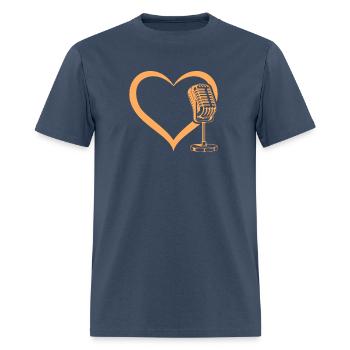 Podcast Heart Podcaster Podcast Mic Podcast Lover - Men's T-Shirt -  blue dusk - Front - Jose (178cm)