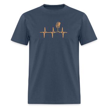 Podcaster Podcast Mic Podcast Heartbeat - Men's T-Shirt -  blue dusk - Front - Jose (178cm)