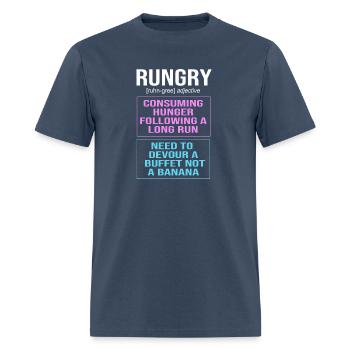 Rungry Hungry Runner Funny Marathon Running Runner - Men's T-Shirt -  blue dusk - Front - Jose (178cm)