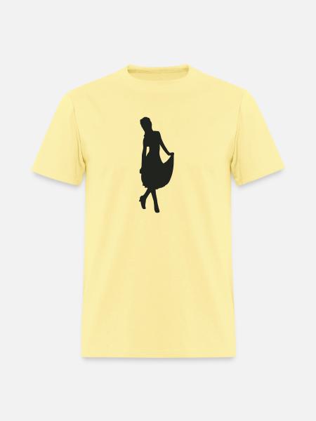 Lady in dress - Men's T-Shirt - cornsilk