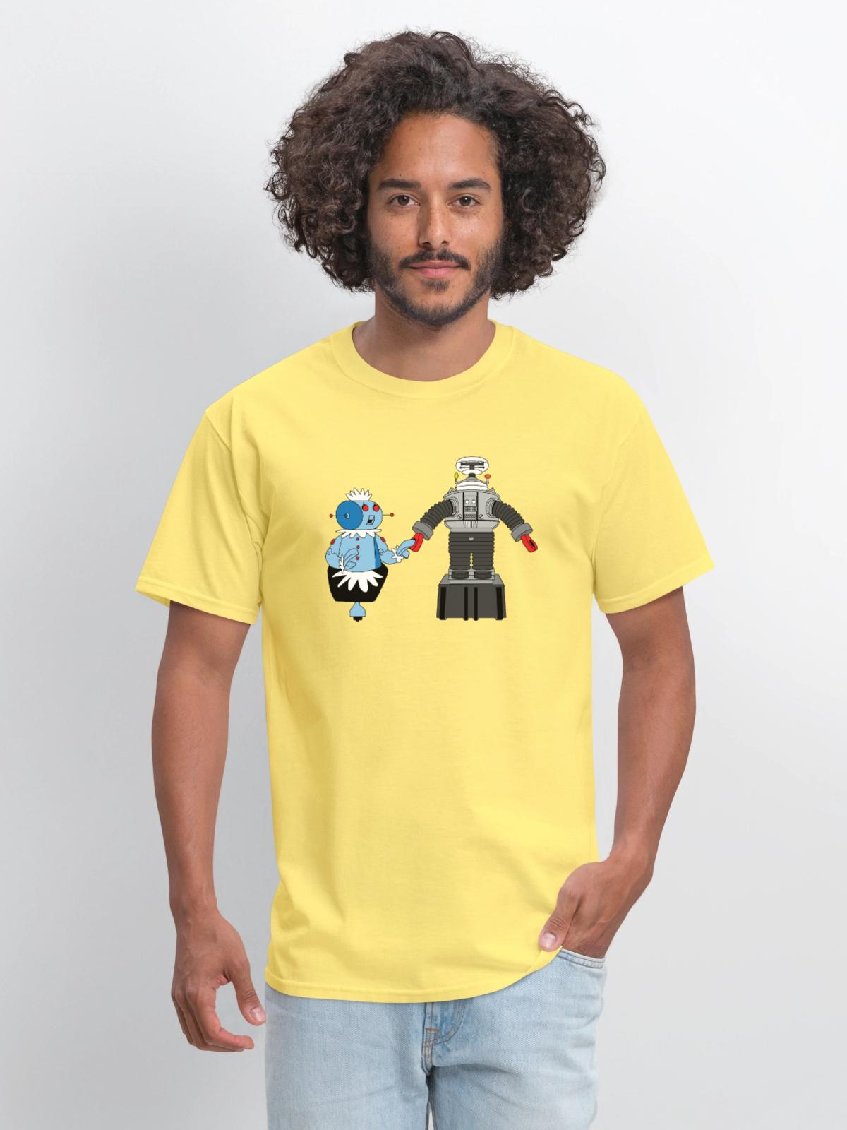 Rosie and Lost in Space Robot - Men's T-Shirt - cornsilk - Front - Jose (178cm)